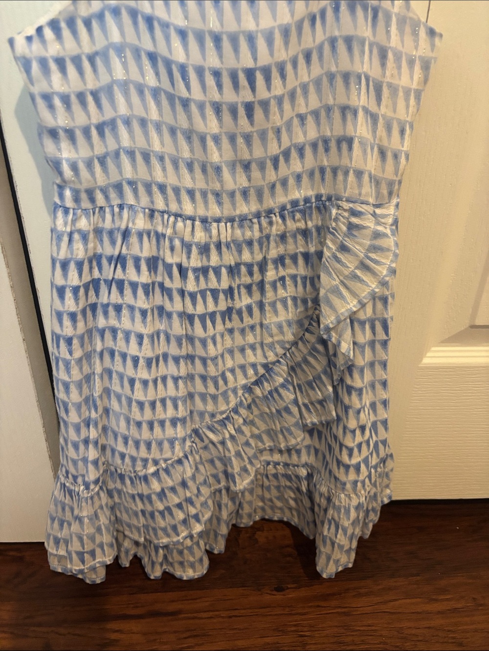 Janie and Jack Blue and White Ruffle Strap Sundress - Picture 3 of 4
